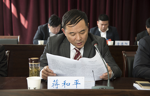 公司副总经理蒋和平向大会作《提案审理工作报告《2015年集体合同