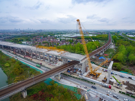 宁波市世纪大道快速路上跨北环铁路工程取得新进展